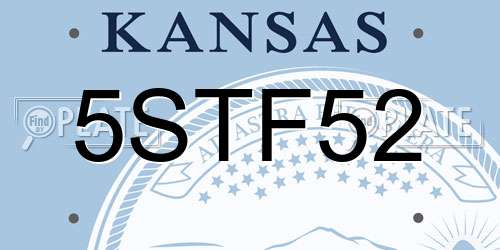5STF52 Kansas License Plate