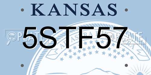 5STF57 Kansas License Plate
