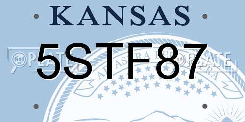 5STF87 Kansas License Plate