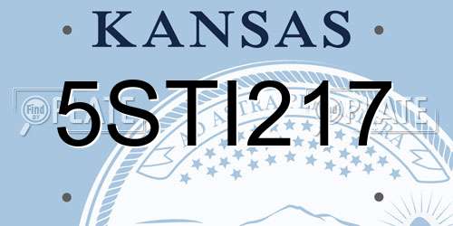 5STI217 Kansas License Plate