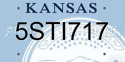 5STI717 Kansas License Plate