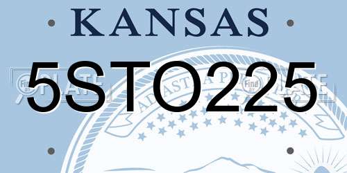5STO225 Kansas License Plate