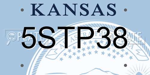 5STP38 Kansas License Plate