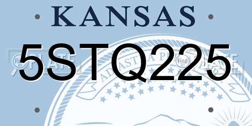 5STQ225 Kansas License Plate