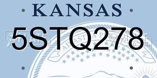 5STQ278 Kansas License Plate