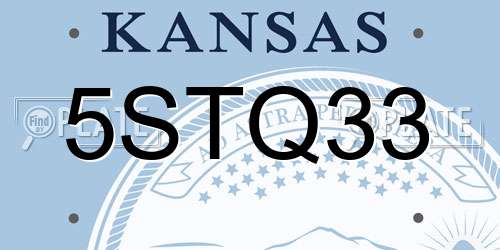 5STQ33 Kansas License Plate
