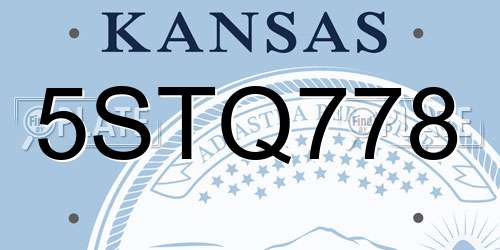 5STQ778 Kansas License Plate