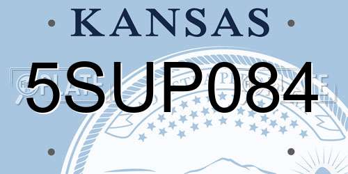 5SUP084 Kansas License Plate