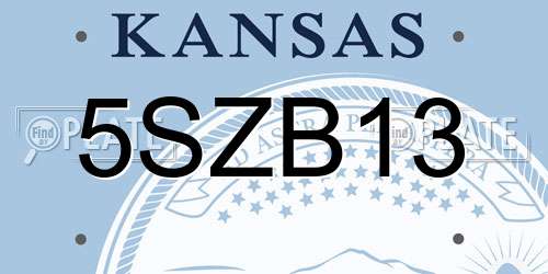 5SZB13 Kansas License Plate