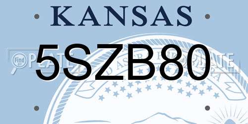 5SZB80 Kansas License Plate