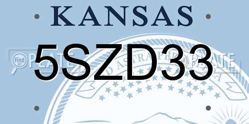 5SZD33 Kansas License Plate