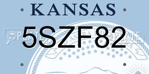 5SZF82 Kansas License Plate