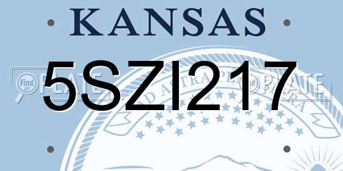 5SZI217 Kansas License Plate