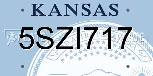 5SZI717 Kansas License Plate