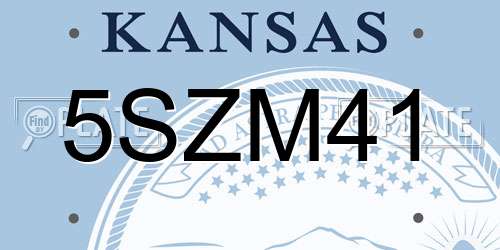 5SZM41 Kansas License Plate