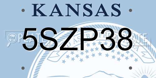 5SZP38 Kansas License Plate