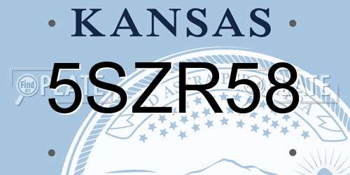 5SZR58 Kansas License Plate