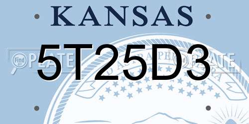 5T25D3 Kansas License Plate