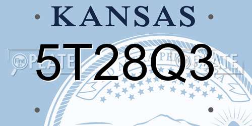 5T28Q3 Kansas License Plate