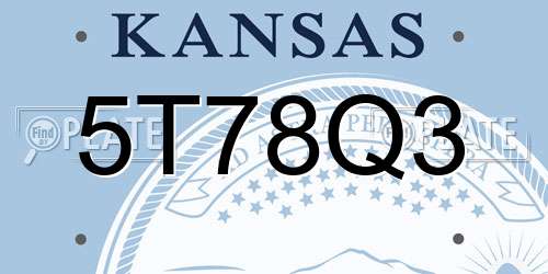 5T78Q3 Kansas License Plate