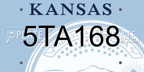 5TA168 Kansas License Plate