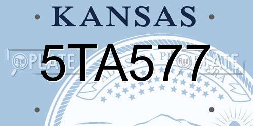 5TA577 Kansas License Plate