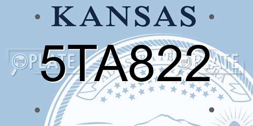 5TA822 Kansas License Plate