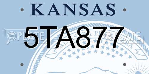 5TA877 Kansas License Plate
