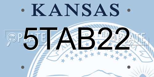 5TAB22 Kansas License Plate