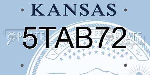 5TAB72 Kansas License Plate