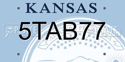 5TAB77 Kansas License Plate