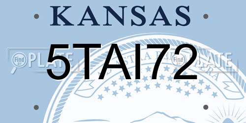 5TAI72 Kansas License Plate