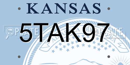 5TAK97 Kansas License Plate