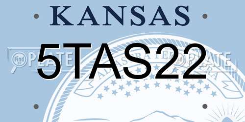 5TAS22 Kansas License Plate