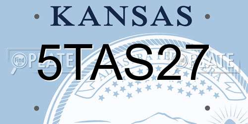 5TAS27 Kansas License Plate