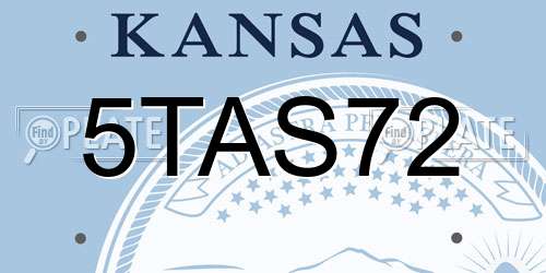 5TAS72 Kansas License Plate