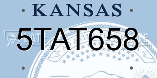 5TAT658 Kansas License Plate