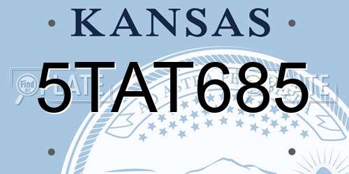5TAT685 Kansas License Plate