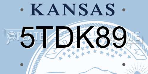 5TDK89 Kansas License Plate