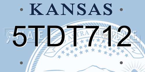 5TDT712 Kansas License Plate