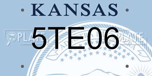 5TE06 Kansas License Plate