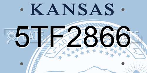 5TF2866 Kansas License Plate