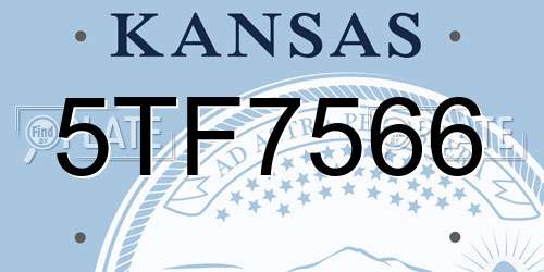 5TF7566 Kansas License Plate