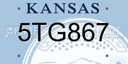 5TG867 Kansas License Plate