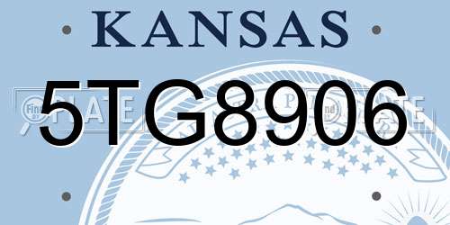 5TG8906 Kansas License Plate