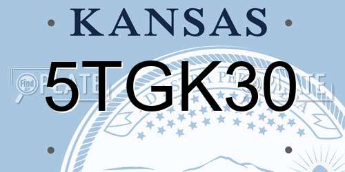5TGK30 Kansas License Plate