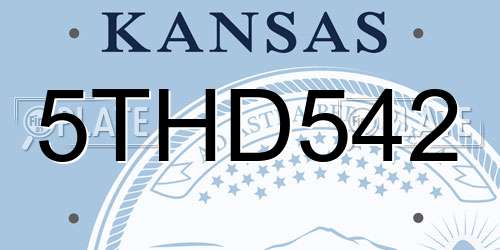 5THD542 Kansas License Plate
