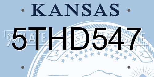 5THD547 Kansas License Plate