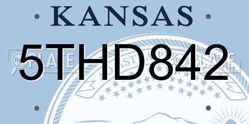 5THD842 Kansas License Plate