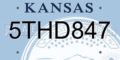 5THD847 Kansas License Plate